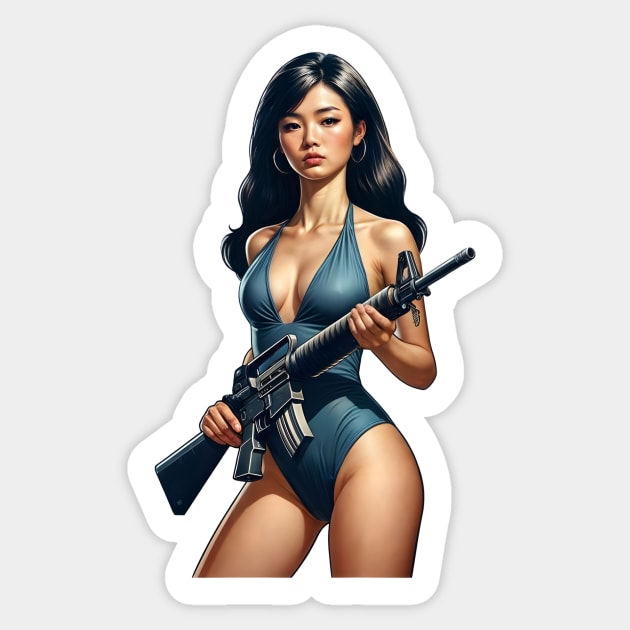 Pinup Girl Sticker by Rawlifegraphic